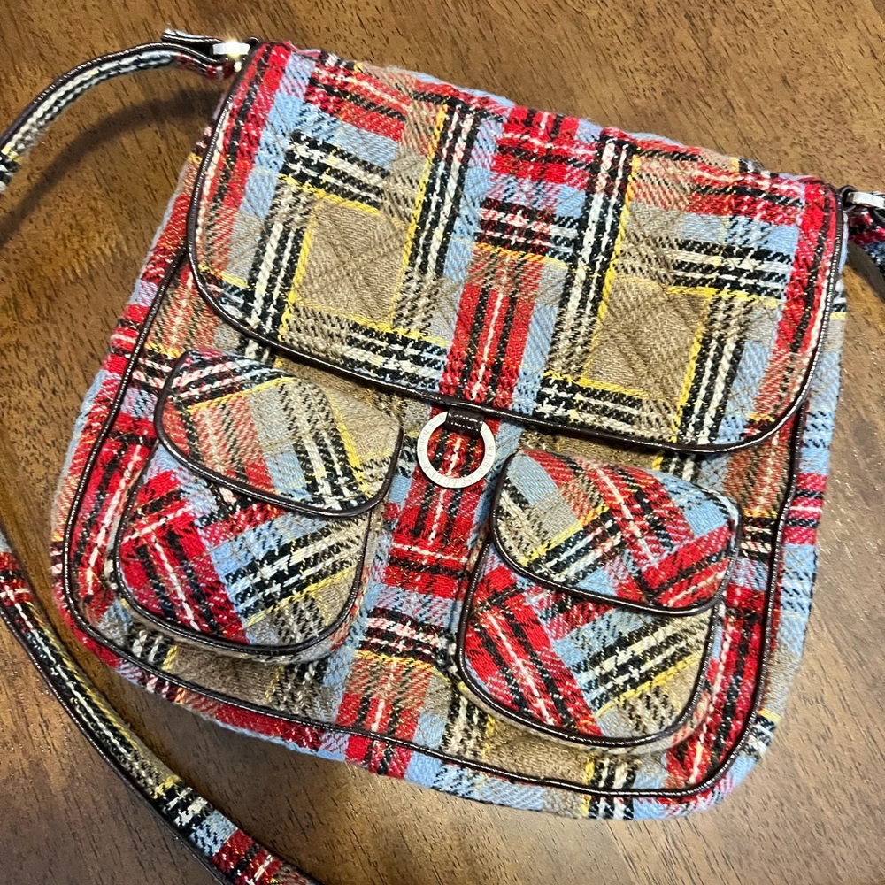 Vera Bradley Highland Patchwork Wool Plaid Crossbody
